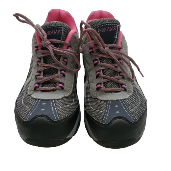 Brahma Women's Sarah Steel Toe Low Work Safety Shoe Gray/Pink Size USA 10 - Picture 2 of 11